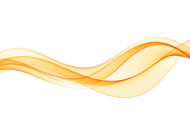 Streaming abstract gold colored wave on white background