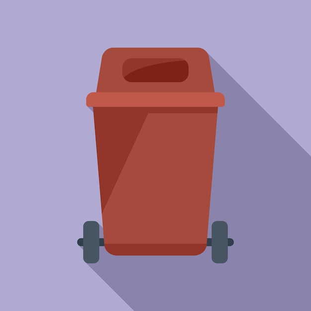 Street trash cart icon flat vector Garbage reduce Dry plastic