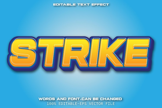 Strike Editable Text Effect Cartoon Style