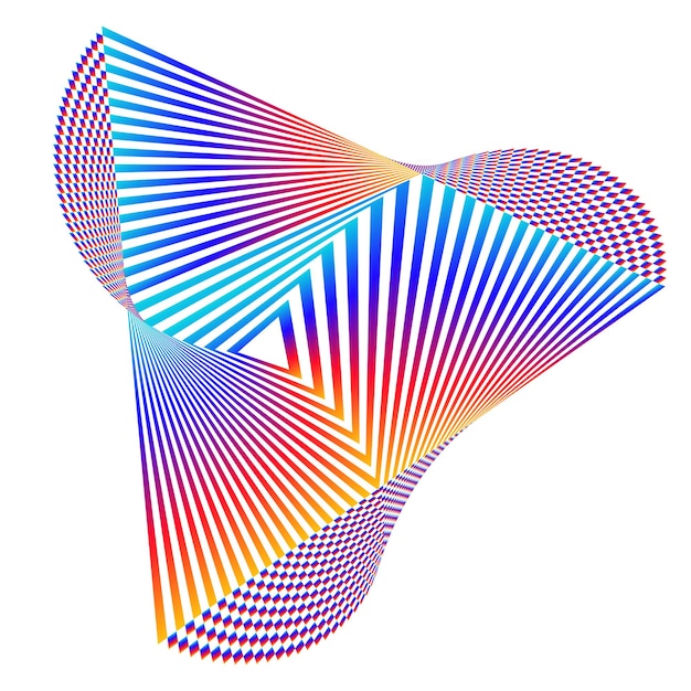 Striped rainbow gradient opt art Geometric optical illusion with stripes Abstract background card Vector illustration EPS 10 Bright attractive style flyer presentation template Minimal vaporwave