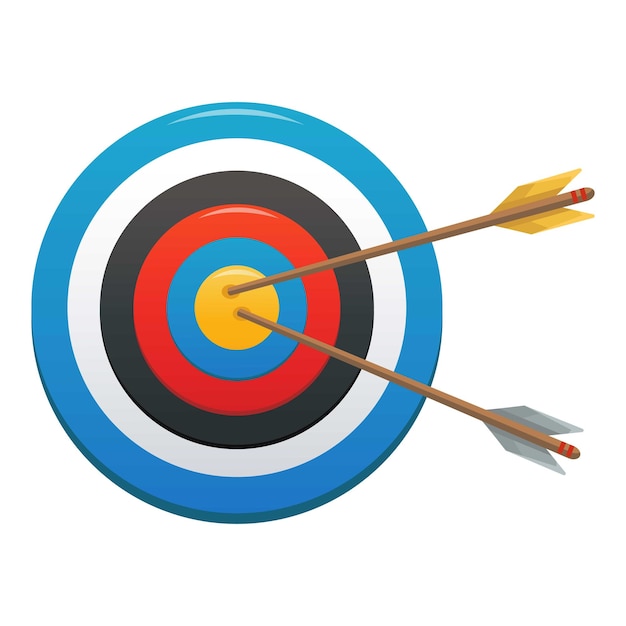 striped target icon cartoon illustration of striped target vector icon for web