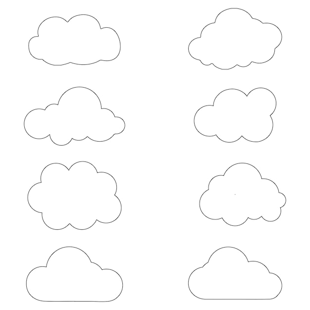 Stroke cloud vector sets illustration design