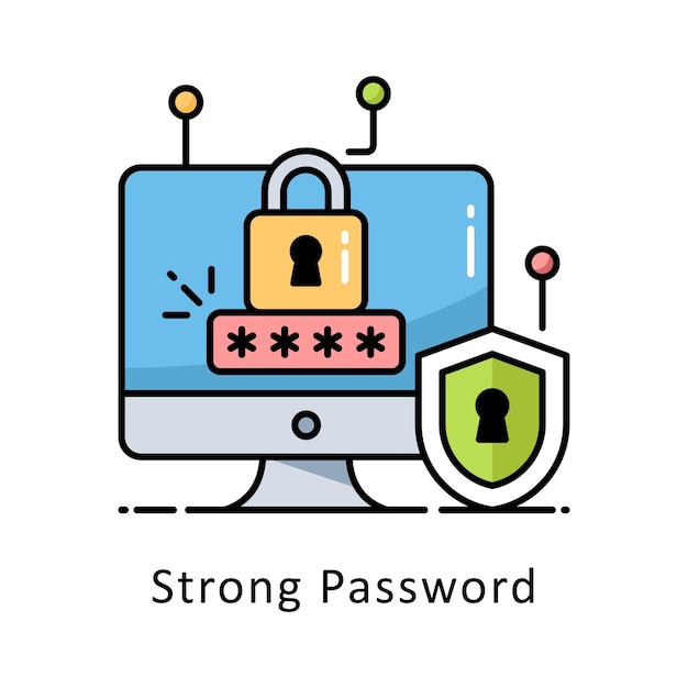 strong password vector filled outline design illustration symbol on white background eps 10 file