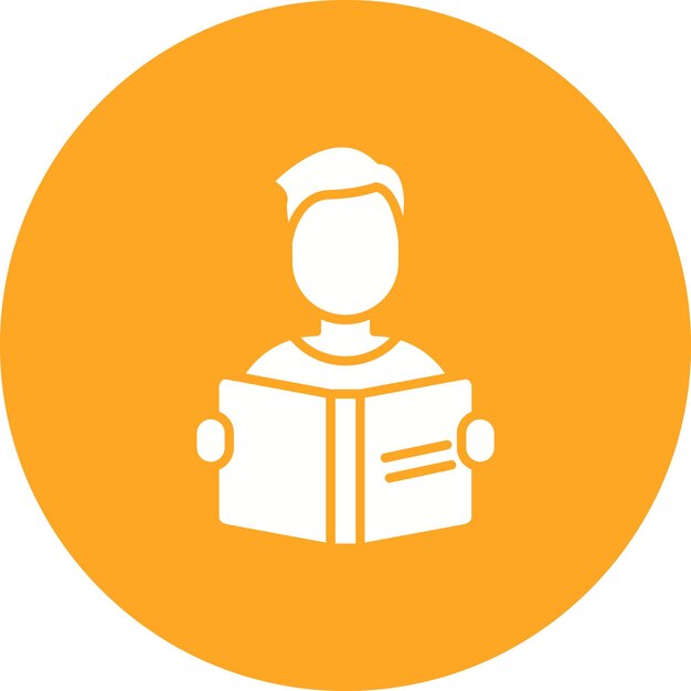 Student Reading Book vector icon Can be used for Learning iconset