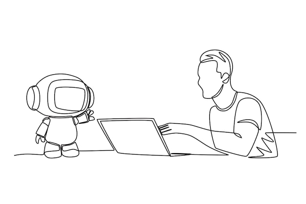 students program robots student science projectscept oneline drawing