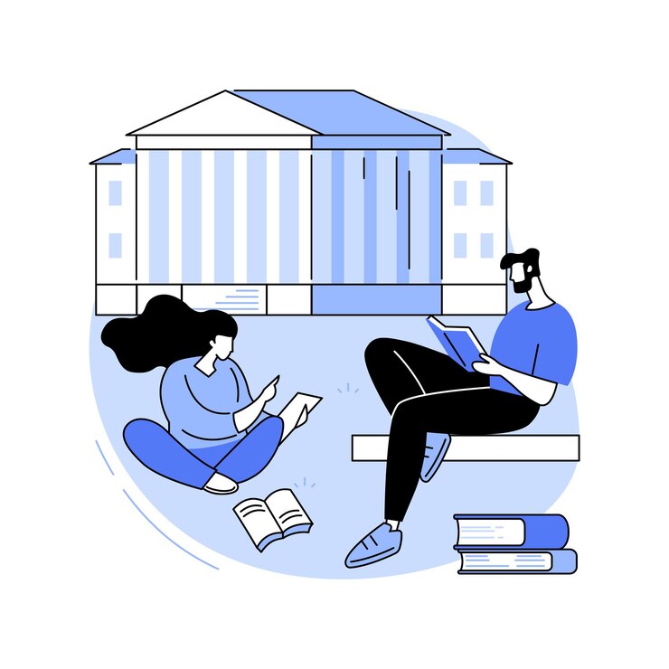 Vektori study outdoors isolated cartoon vector illustrations
