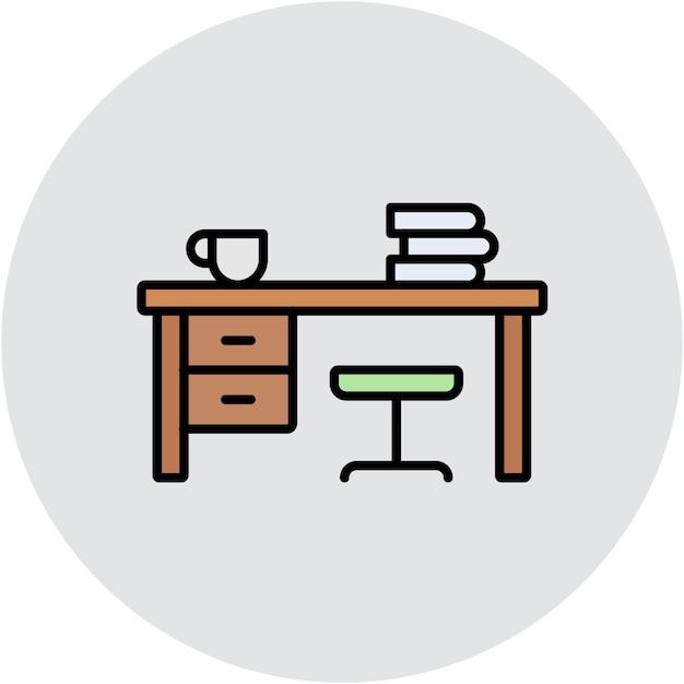 Study Table Vector Illustration Style
