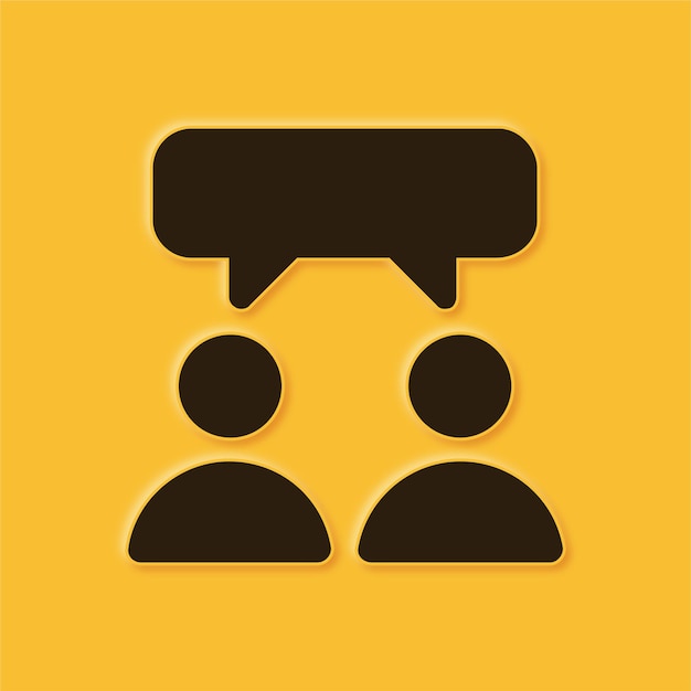 Stunning Embossed Yellow User Conversation Icon