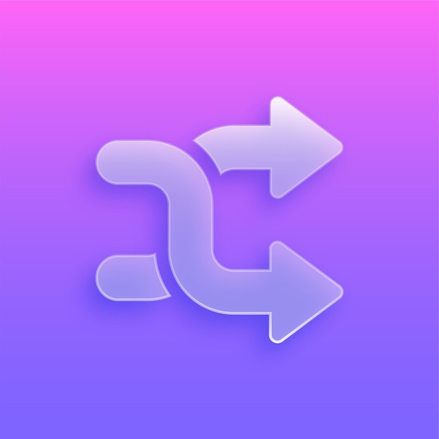 Stunning Modern Glass Morphism Two Way Arrows Icon with Vibrant Background