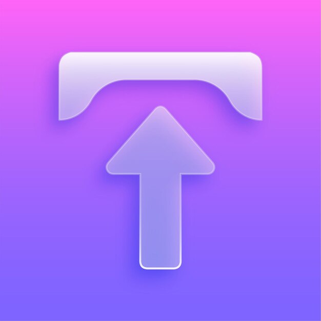 Stunning Modern Glass Morphism Upload Icon with Vibrant Background