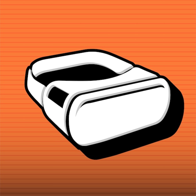 Stylish Black and White VR Headset Icon with Customizable Orange Background