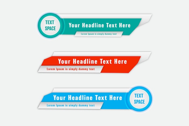 stylish geometric lower third banner design premium vector