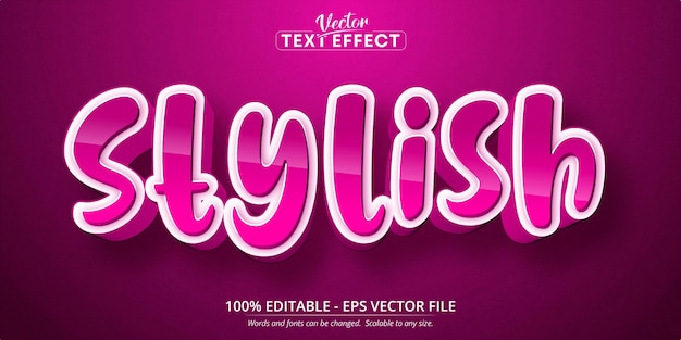 Stylish text, cartoon style editable text effect