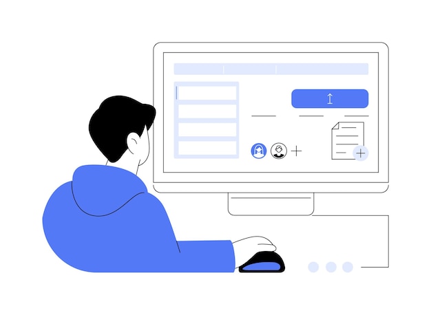 Submit work abstract concept vector illustration Assignment submitting interface on the screen virtual classrooms smart classes data visualizations online training abstract metaphor