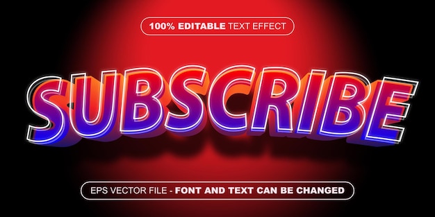 Subscribe 3d editable text effect