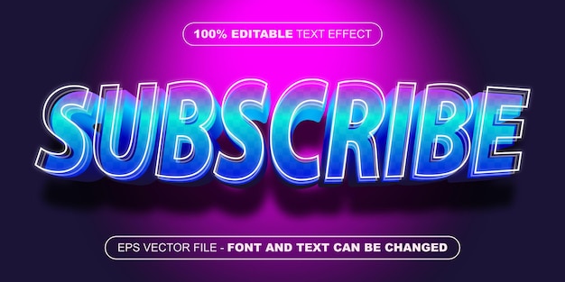 Subscribe 3d editable text effect