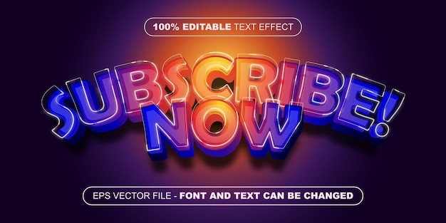 Subscribe 3d editable text effect