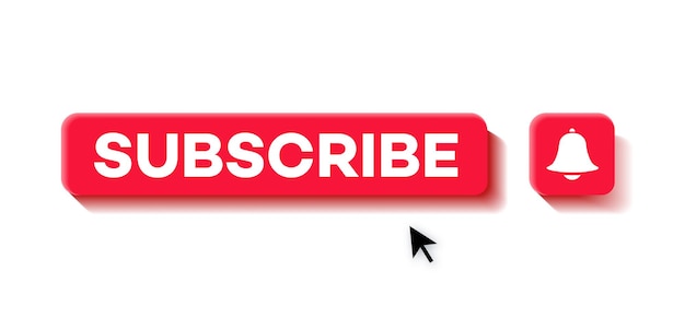 Subscribe and notification button icon set