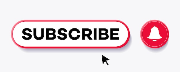 Subscribe button 3d style red color