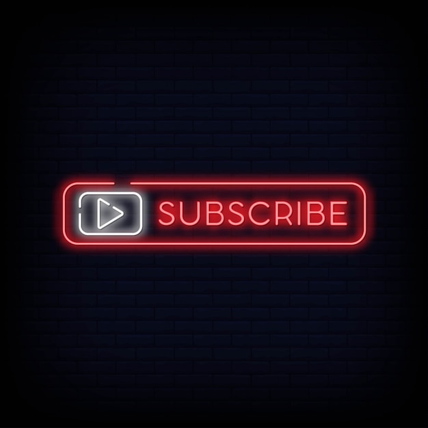 Subscribe button Neon Signboard for youtubers