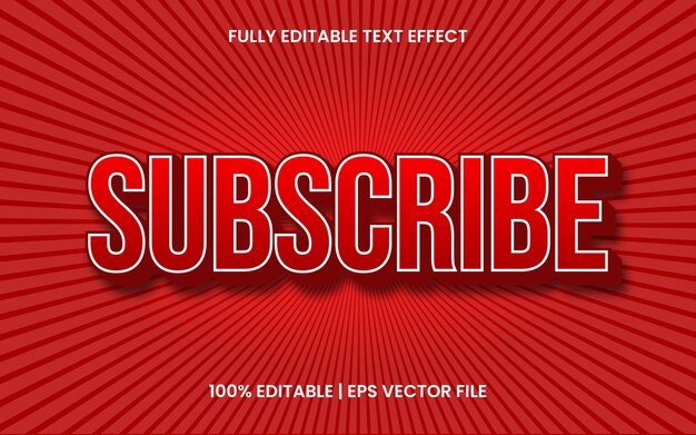 Subscribe button text effect