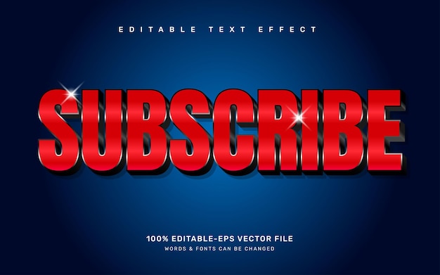 Subscribe editable text effect template
