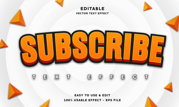 subscribe editable text effect with modern and simple style