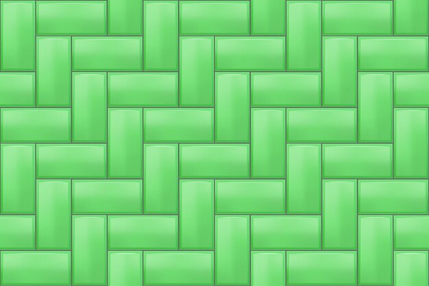 Subway herringbone green seamless brick tile pattern background