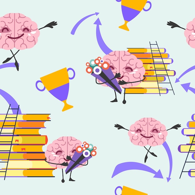 Succeesful brain character reaching goals tasks