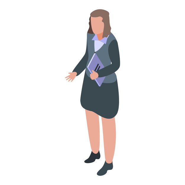 successful business woman icon isometric of successful business woman vector icon for web design isolated on white background