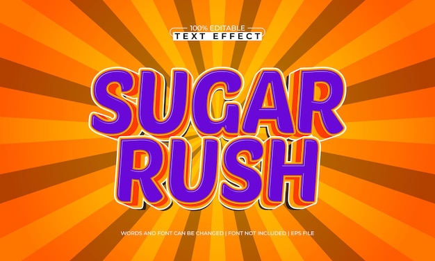 sugar rush editable text effects with a colorful sweet candy theme