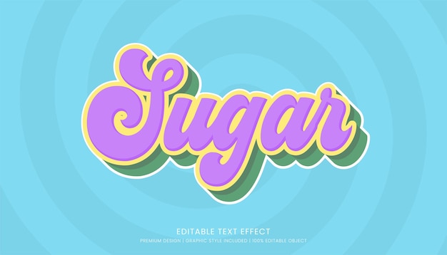 sugar text effect template editable font style