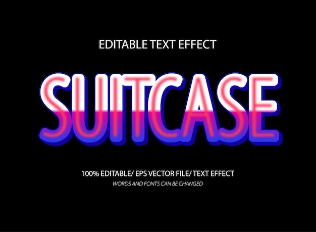 suitcase 3d editable text effect