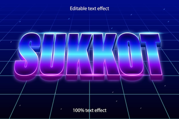 Sukkot editable text effect retro style