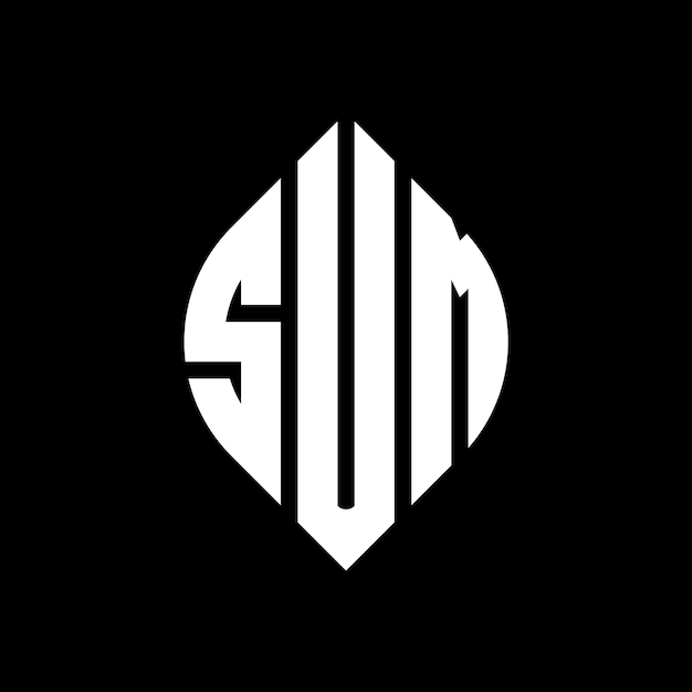 SUM circle letter logo design with circle and ellipse shape SUM ellipse letters with typographic style The three initials form a circle logo SUM Circle Emblem Abstract Monogram Letter Mark Vector