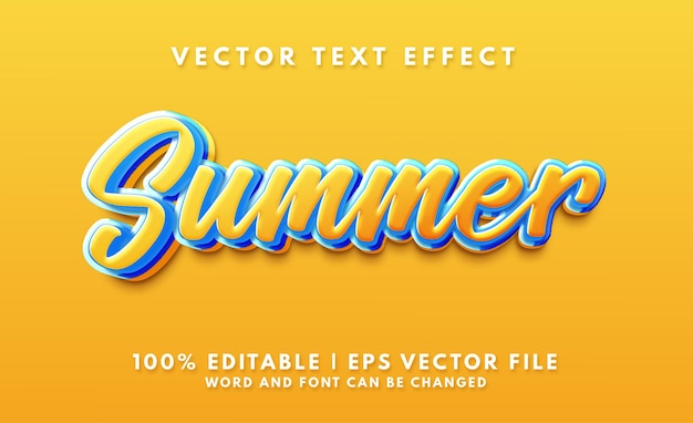 Summer 3d and shiny editable text effect style