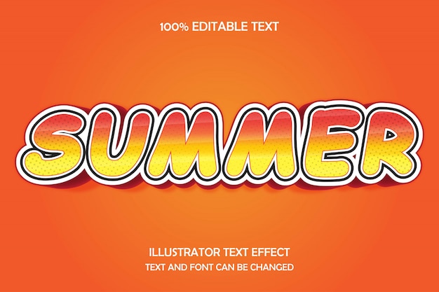 summer,3d editable text effect modern shadow pattern style
