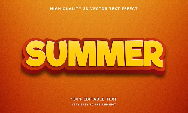 summer 3d editable text style effect with premium vector background