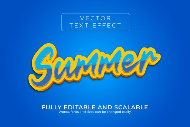 Summer text effect blue background
