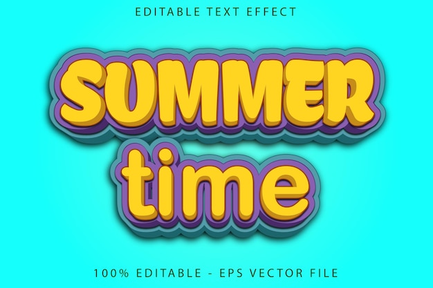 summer time editable text effect flat gradient style