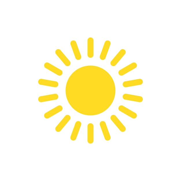 Sun icon vector on white background