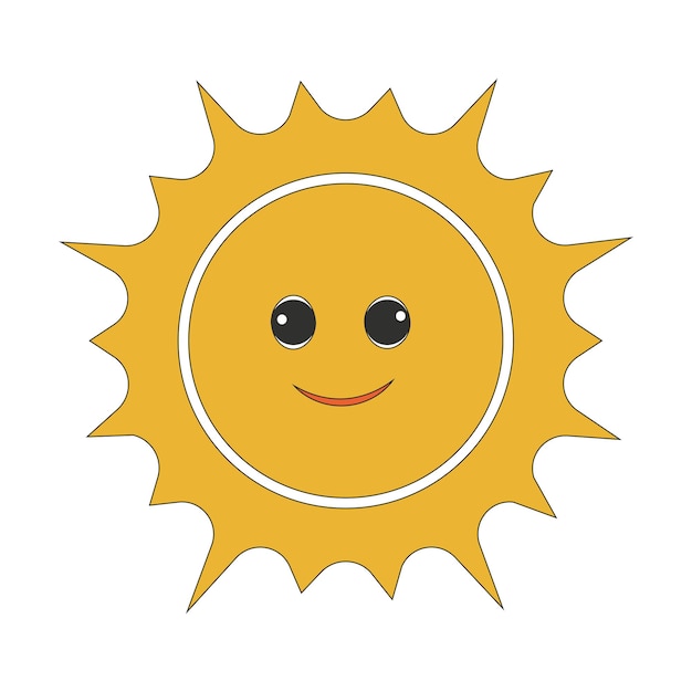 Sun in groovy style on isolated backgroundRetro elementVector