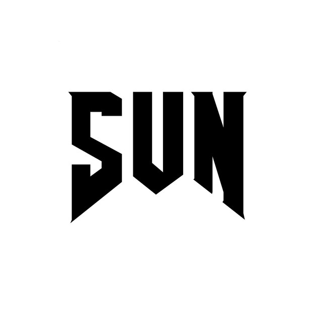 SUN letter logo design for technology company SUN logo design black and white color combination SUN logo SUN vector SUN design SUN icon SUN alphabet SUN typography logo design