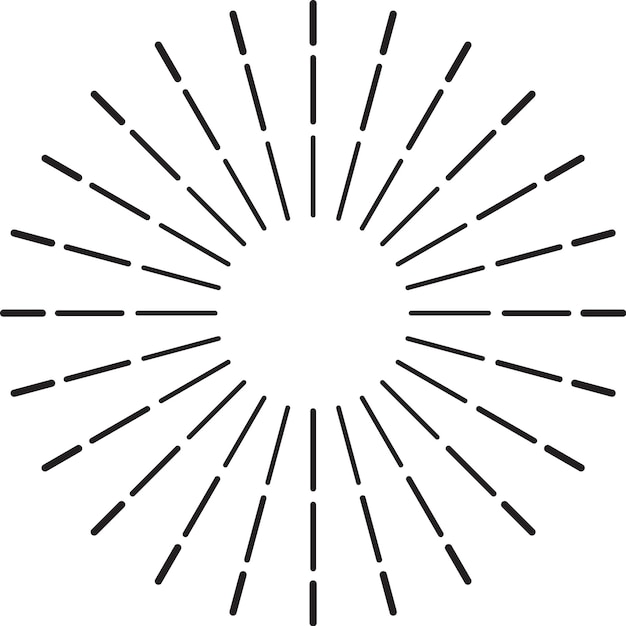 Sunburst design radiating lines outwards from a central point creating a dynamic and eye catching visual element suitable for various design applications