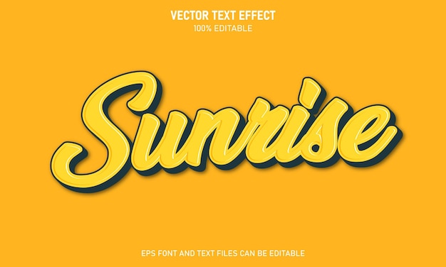 Sunrise 3d style editable text effect