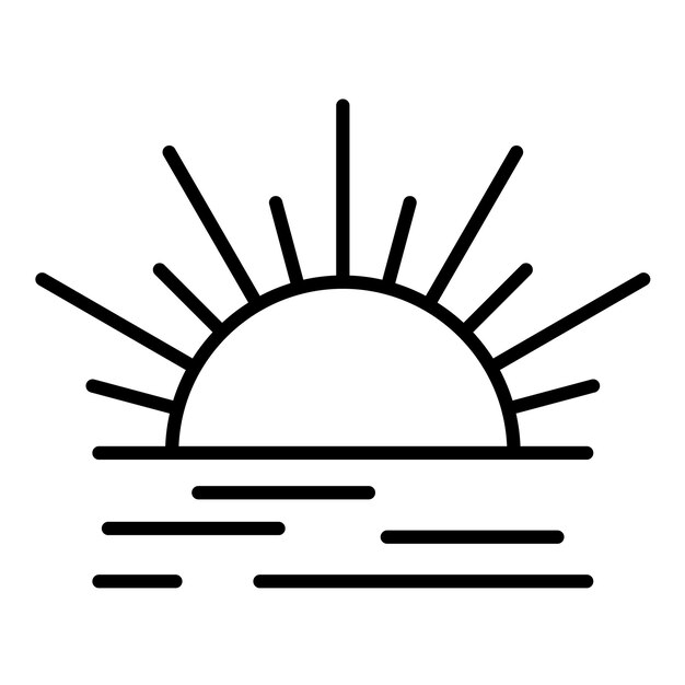 Sunrise icon vector image Can be used for Coastline