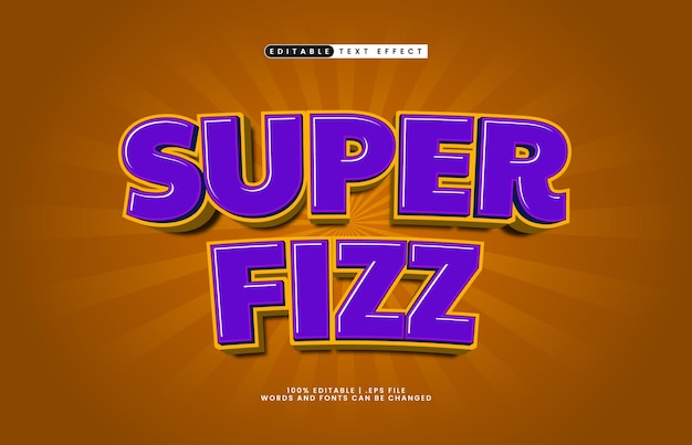 super fizz editable text effect with a happy and kids text style