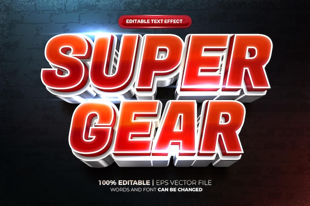 Super gear 3D Text Effect