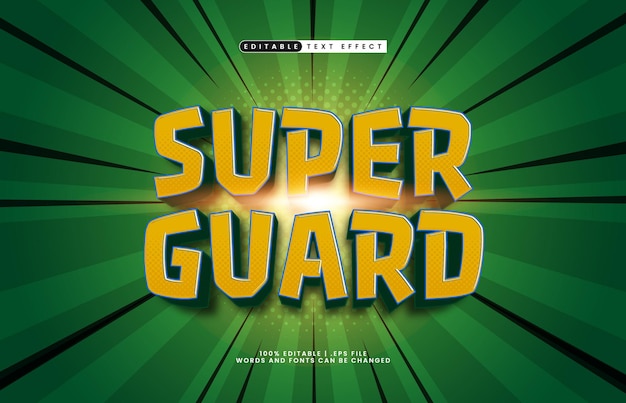 super guard editable text effect with a super hero and power theme