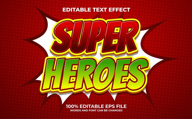 super heroes editable text effect premium vector